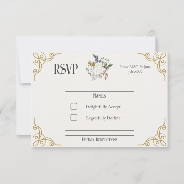 Die Gilded Garden Wedding RSVP Card (Vorderseite)