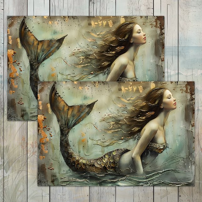 DIE GILDETE MERMAID DECOUPAY SEIDENPAPIER (THE GILDED MERMAID DECOUPAGE TISSUE PAPER)