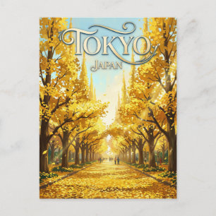 Die Ginkgo-Allee Japan Postkarte