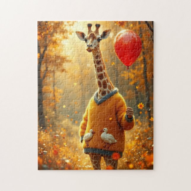 Die Giraffe und der rote Luftballon (Vertikal)