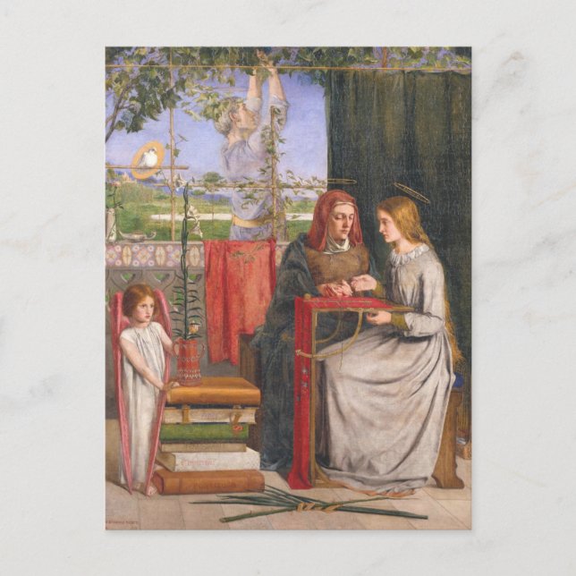 Die Girlhood Mary Jungfrau von Rossetti Postcard Postkarte (Vorderseite)