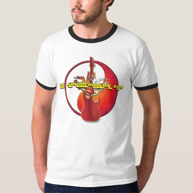 Die Gitarren-Drachedojo-Wecker-T - Shirt der (Vorderseite)