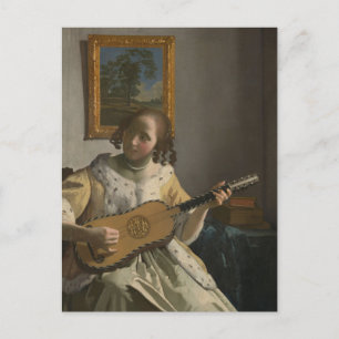 Die Gitarrenspielerin von Johannes Vermeer Postkar Postkarte