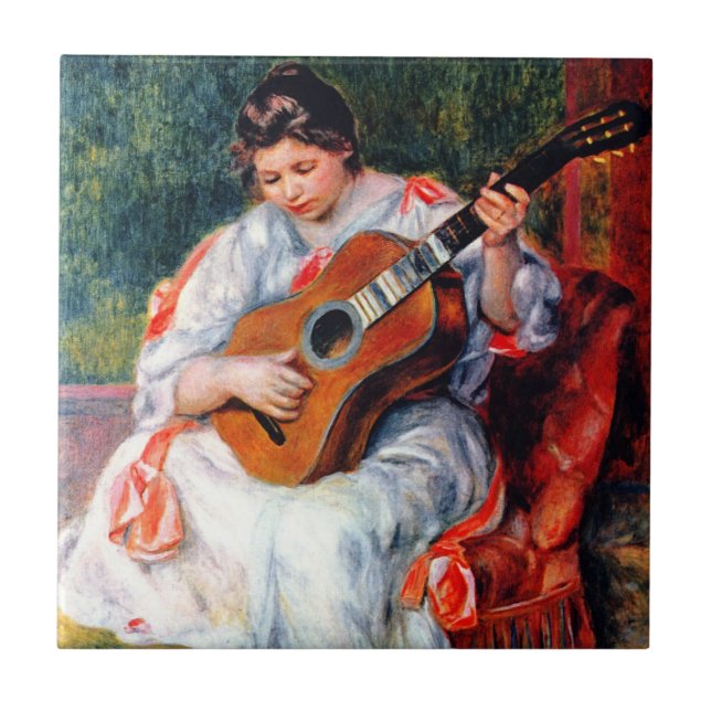 Die Gitarrist von Pierre Renoir Fliese (Vorderseite)