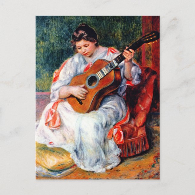 Die Gitarrist von Pierre Renoir Postkarte (Vorderseite)
