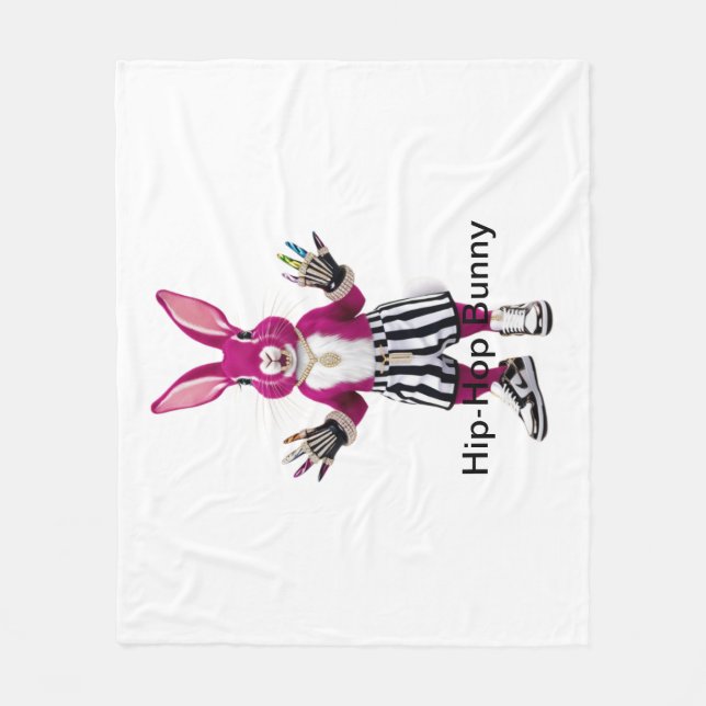 "Die Glam-Kaninchenrevolution" Fleecedecke (Vorderseite)