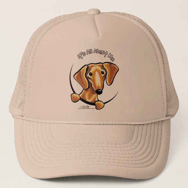 Die glatte rote Dackel ist alles über mich Truckerkappe (Vorderseite)