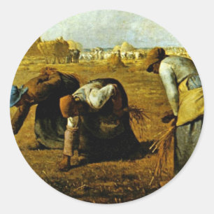 Die Gleaners, durch Hirse (beste Qualität) Runder Aufkleber