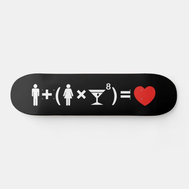 Die Gleichung der Liebe für Frauen Skateboard (Horizontal)