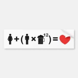 Die Gleichung der Liebe für Männer Autoaufkleber