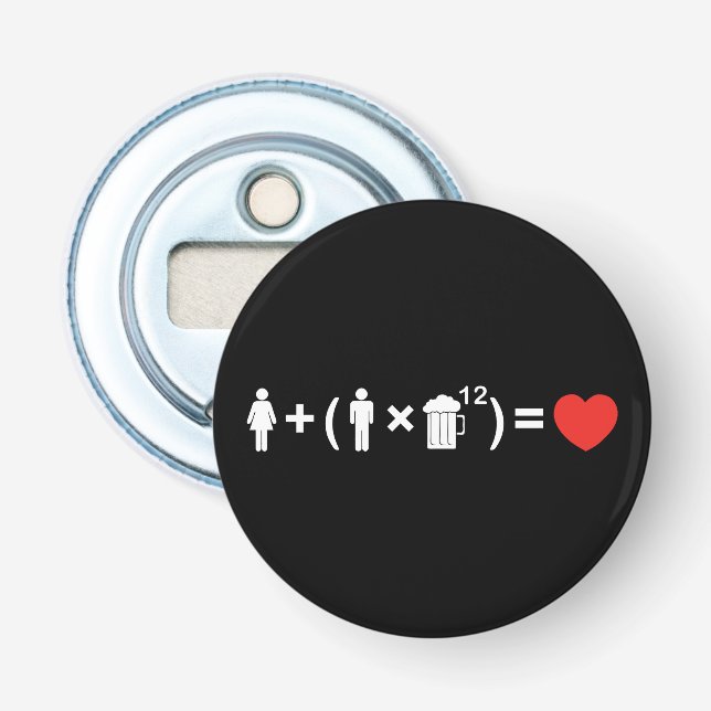 Die Gleichung der Liebe für Männer Flaschenöffner (Vorderseite)