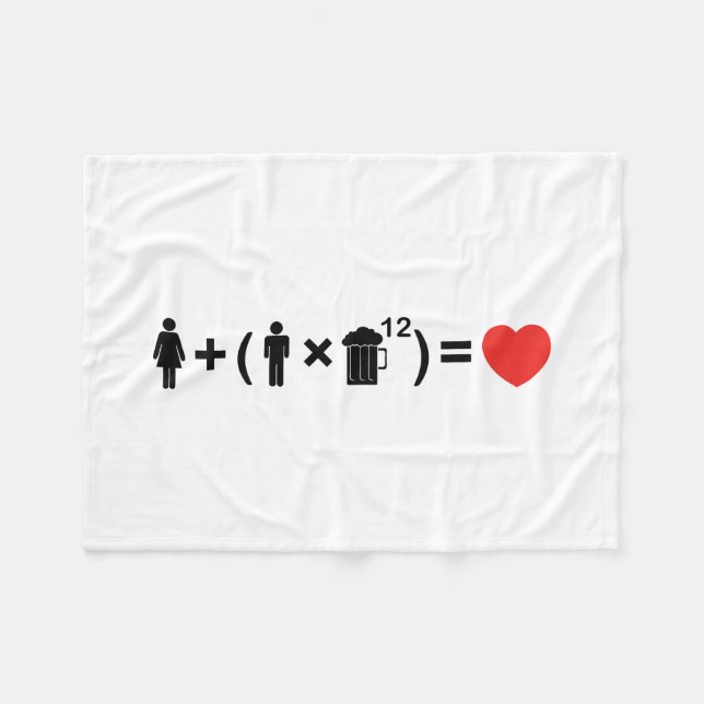 Die Gleichung der Liebe für Männer Fleecedecke (Vorderseite (Horizontal))