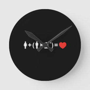 Die Gleichung der Liebe für Männer Runde Wanduhr