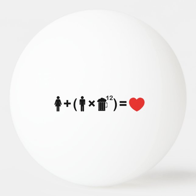 Die Gleichung der Liebe für Männer Tischtennisball (Vorderseite)