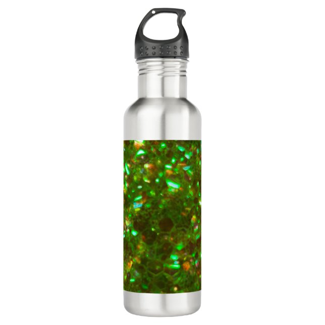 Die Glitz Glam Glitzer Grün Stahl Wasserflasche! Edelstahlflasche (Vorderseite)