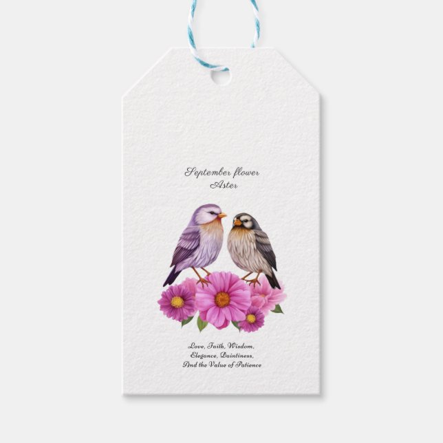 Die glorreiche Blume im September - Aster Geschenkanhänger (Vorderseite)