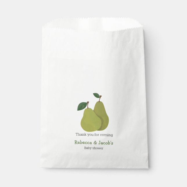 Die glückliche Birne Paare Babydusche danke Geschenktütchen (Vorderseite)