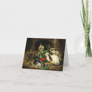 Die glückliche Familie der Kaninchen von Alfred Ri Dankeskarte