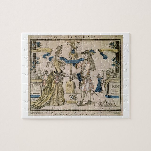 Die glückliche Heirat (Schablone farbiger (Horizontal)
