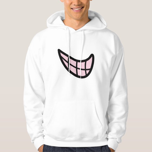 Die glückliche Kurve - Minimalistisches Lächeldesi Hoodie (Vorderseite)