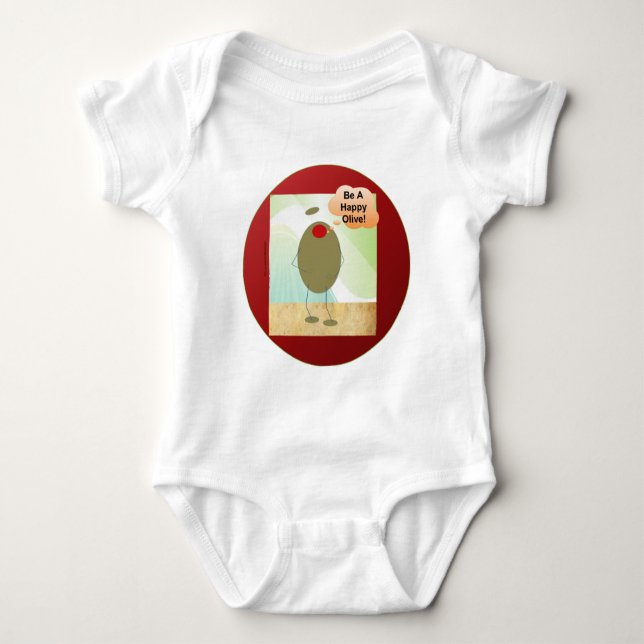 Die glückliche Olive Baby Strampler (Vorderseite)