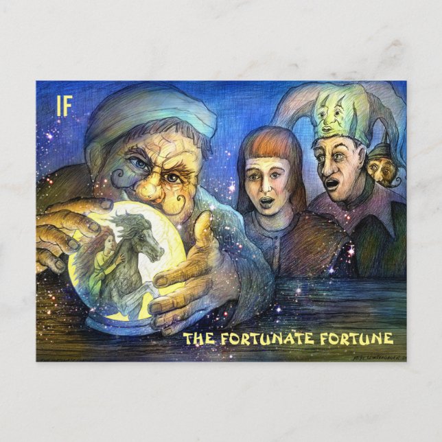 Die Glücksspiel-Postkarte von Mike Winterbauer Postkarte (Vorderseite)