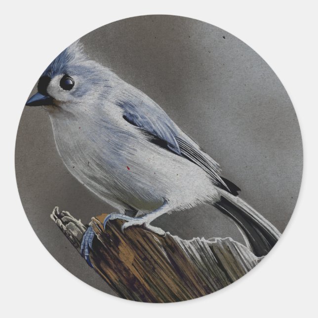 Die Gnade der gefiederten Titmaus Runder Aufkleber (Vorderseite)