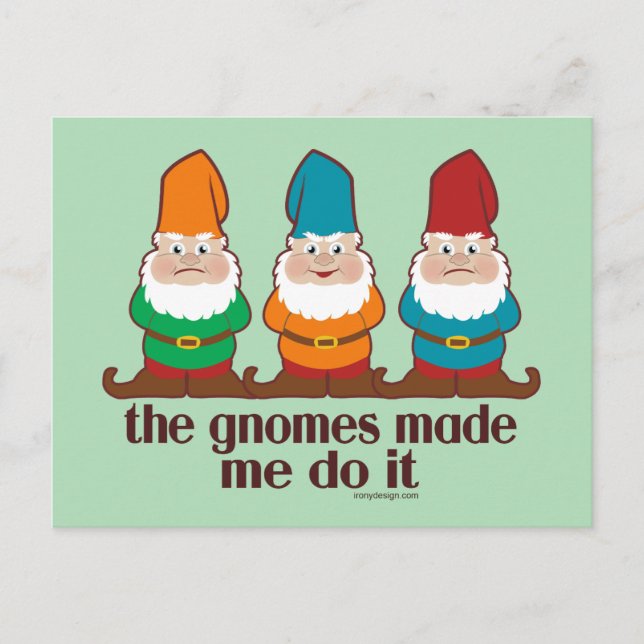 Die Gnome haben mich dazu gebracht, es Spaß zu mac Postkarte (Vorderseite)