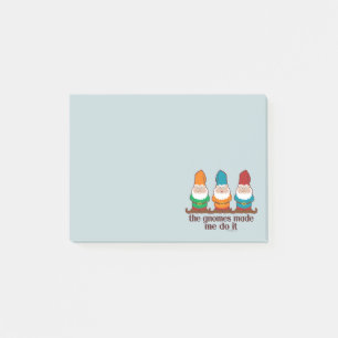 Die Gnomes ließen mich es tun blau Post-it Klebezettel