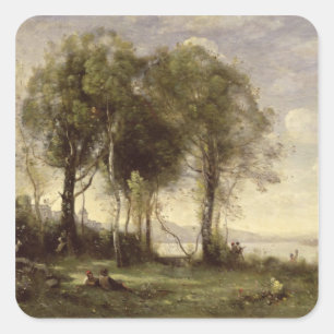 Die Goatherds von Castel Gandolfo, 1866 Quadratischer Aufkleber