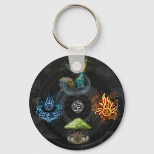 Die Godai fünf Element-Kanji-Kunstillustration Schlüsselanhänger