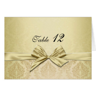 Die Gold Ribbon Damask Tischkarte
