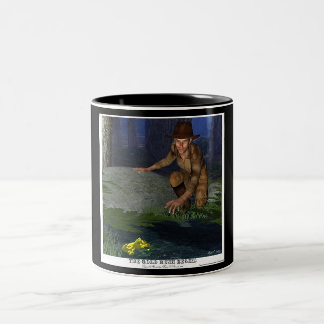 "Die Goldeile fängt" Goldprospektor-einzigartige Zweifarbige Tasse (Mittel)