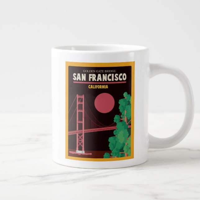 Die Golden Gate Bridge bei Nacht Jumbo-Tasse (Rechts)