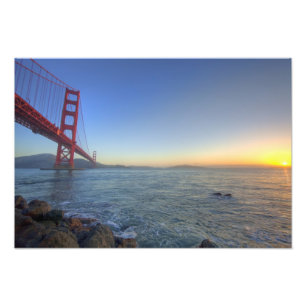 Die Golden Gate Bridge bei Sonnenaufgang von Fort Fotodruck