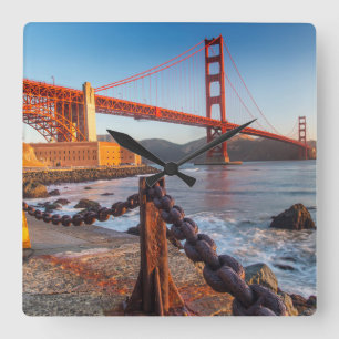 Die Golden Gate Bridge von Fort Point Quadratische Wanduhr