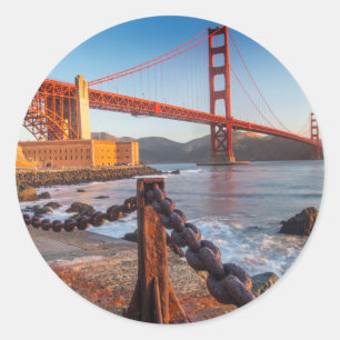Die Golden Gate Bridge von Fort Point Runder Aufkleber