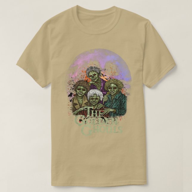 Die Golden Ghouls Halloween Zombie Illustration Ar T-Shirt (Design vorne)