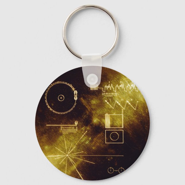 Die goldene Aufnahme der Voyager Schlüsselanhänger (Vorderseite)