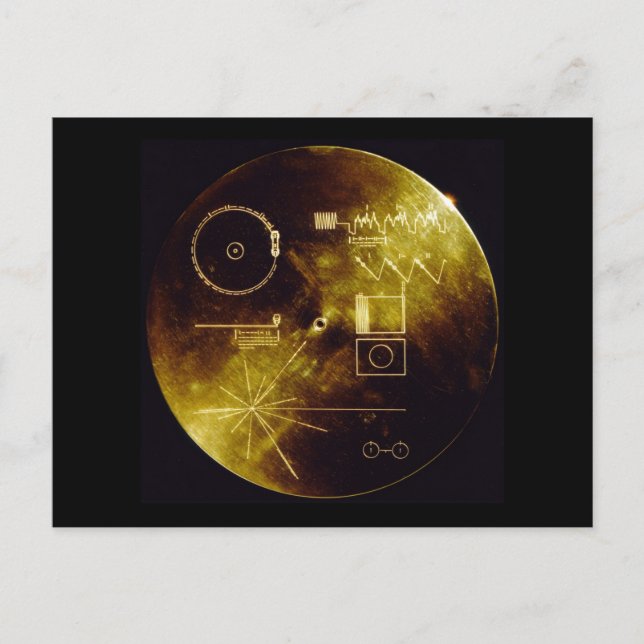 Die goldene Aufzeichnung der Voyager Postkarte (Vorderseite)