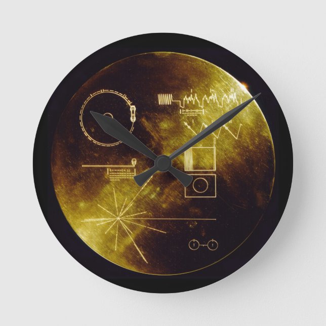 Die goldene Aufzeichnung der Voyager Runde Wanduhr (Vorderseite)