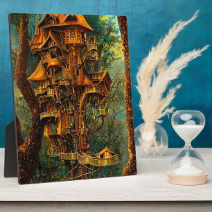Die goldene Baumhaus Fantasy-Tischplatte Fotoplatte
