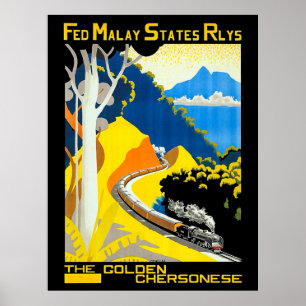 Die Goldene Chersones, Malaysia, Eisenbahn, Zug, Poster