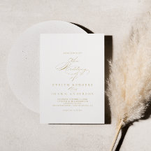 Die goldene, elegante kalligraphische Hochzeit von