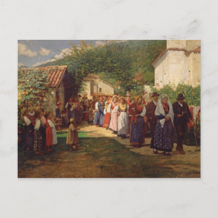 Die Goldene Hochzeit (Öl auf Leinwand) Postkarte