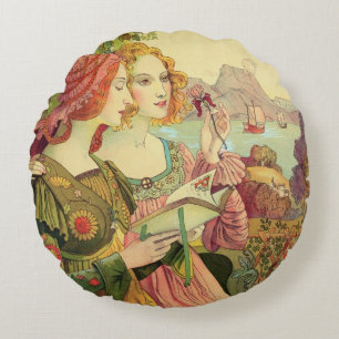 Die goldene Legende, 1897, von "L'Estampe Rundes Kissen