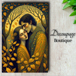 Die goldene Liebe des Herbstes im Mondlichthain Seidenpapier