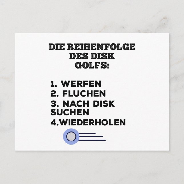 Die goldene Regel des Golfspiels Postkarte (Vorderseite)