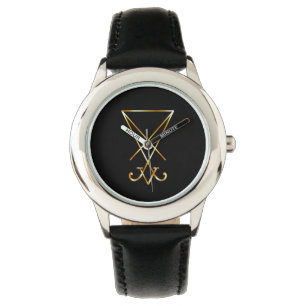 Die goldene Sigil Luzifers Armbanduhr