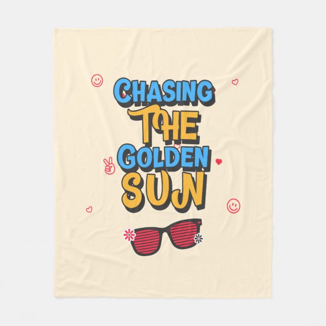 Die goldene Sonne jagen Fleecedecke (Vorderseite)